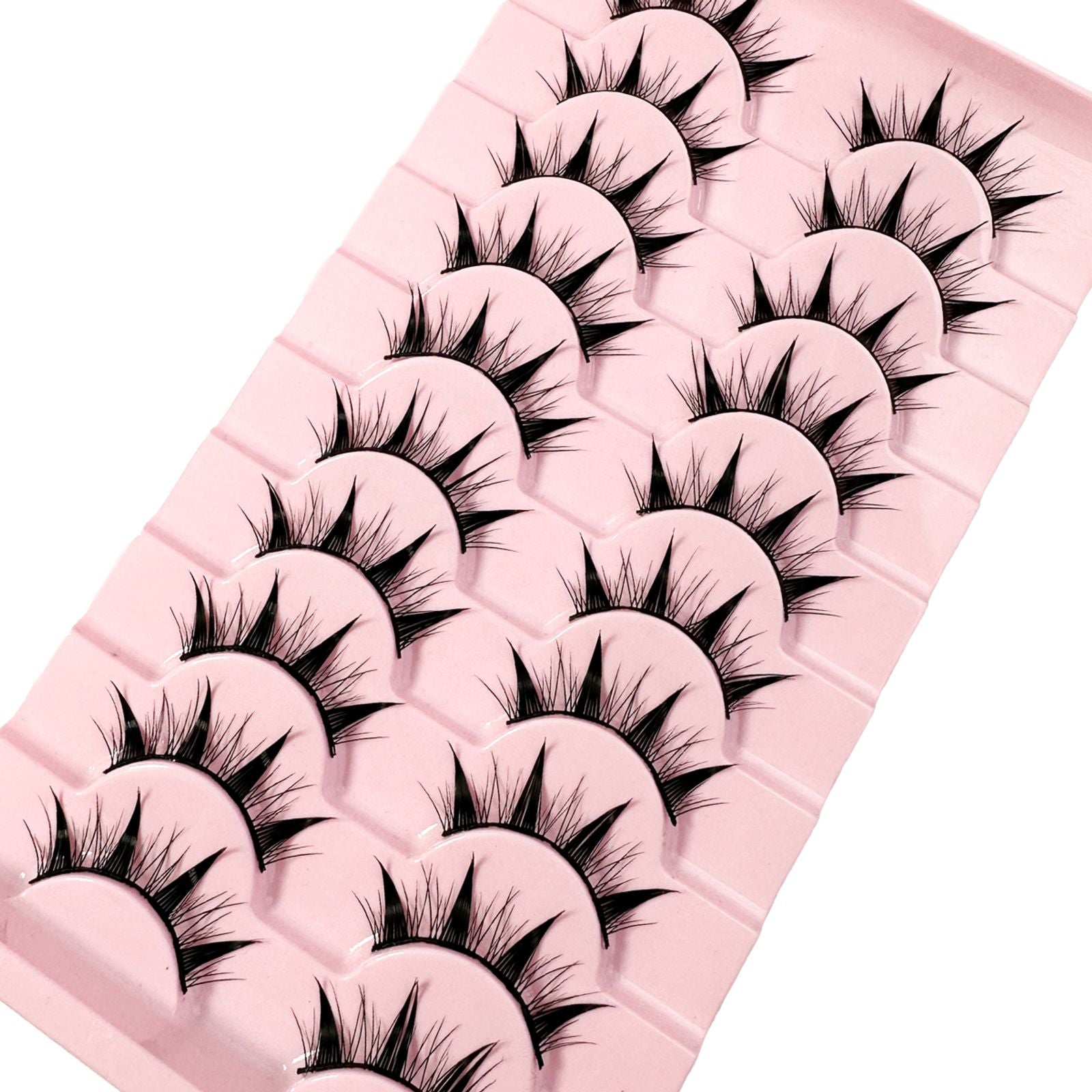 3D Cat Eye Faux Mink Lashes - 10 Pairs Natural & Fluffy