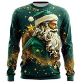 Funny Christmas Sweatshirt for Men - Motorcycle Santa Pullover