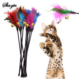5pcs Cat Interactive Wand Set with Colorful Feathers