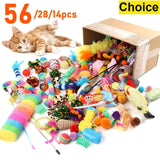 Mixed Pack of 56 Cat Toys - Plush & Plastic for Multiple Cats