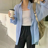 Women's Loose Casual Long Sleeve Plaid Shirt