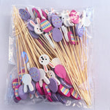 100pcs Bunny Egg Bamboo Skewers for Kids' Easter Parties