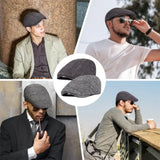 Men's Vintage Herringbone Beret Hat