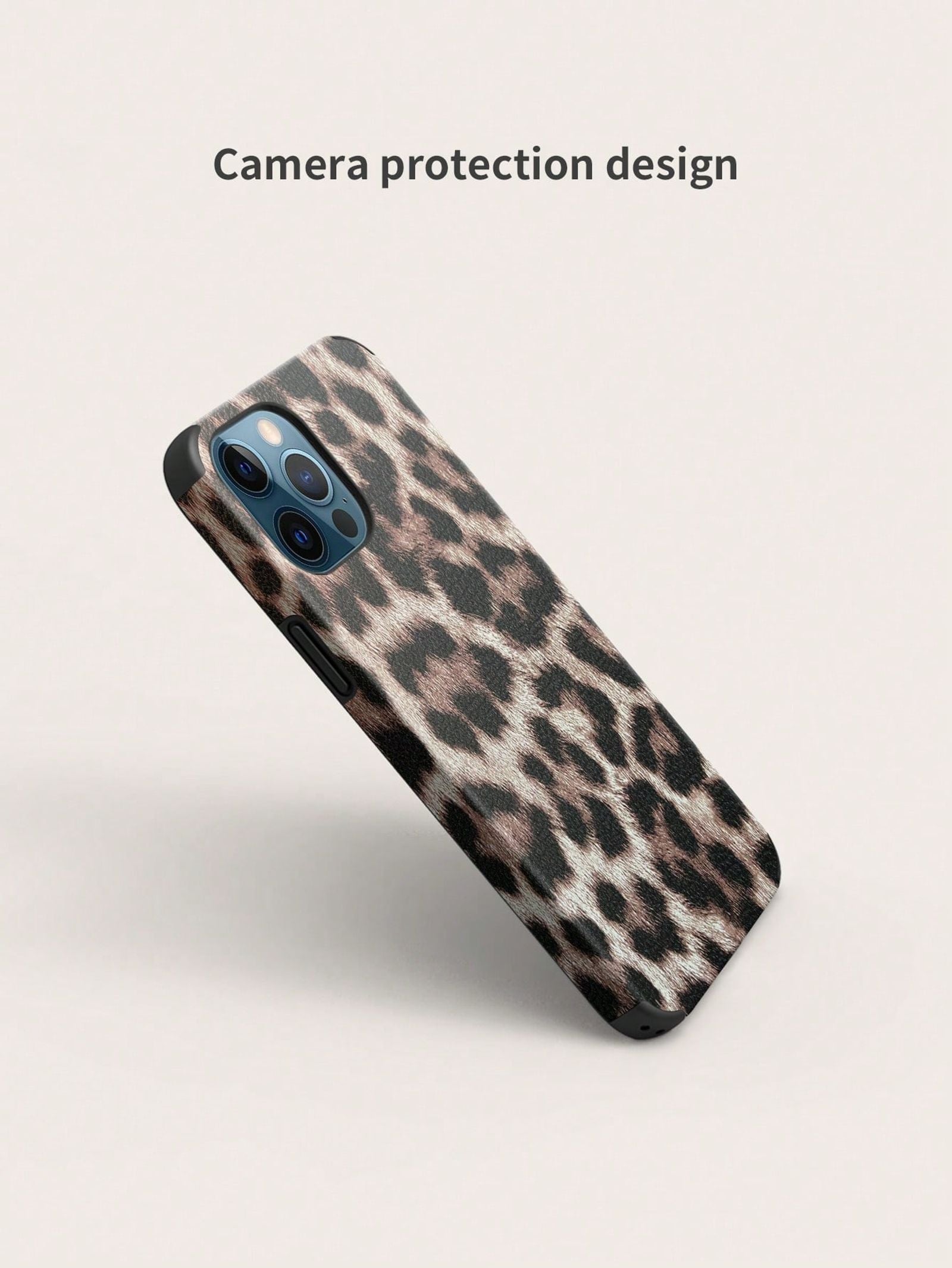 Leopard Print PU Leather Shock-Proof Phone Case for iPhone