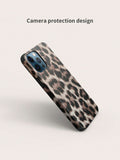 Leopard Print PU Leather Shock-Proof Phone Case for iPhone