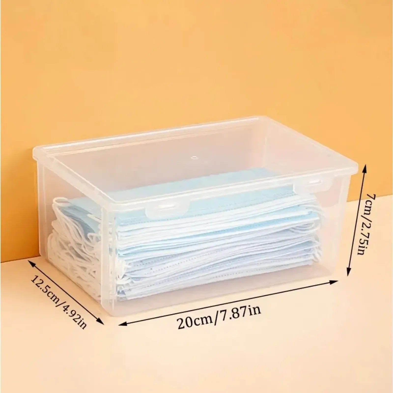 2PCS Transparent Large Capacity Mask Storage Box