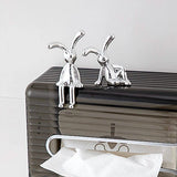 2PC Long-Eared Rabbit Double Statue Decoration