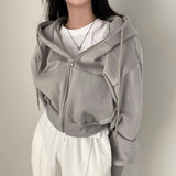 Women's Casual Zip-Up Hooded Sweatshirt - Autumn Winter