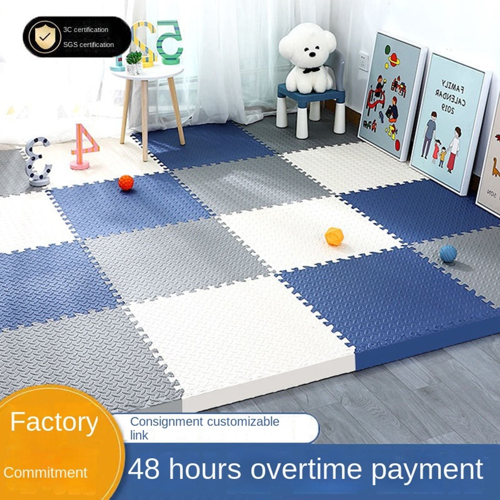 16pcs Puzzle Mat for Kids - Thick EVA Foam Play Mat