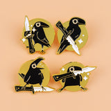 Cartoon Crow Enamel Pin Brooch for Women