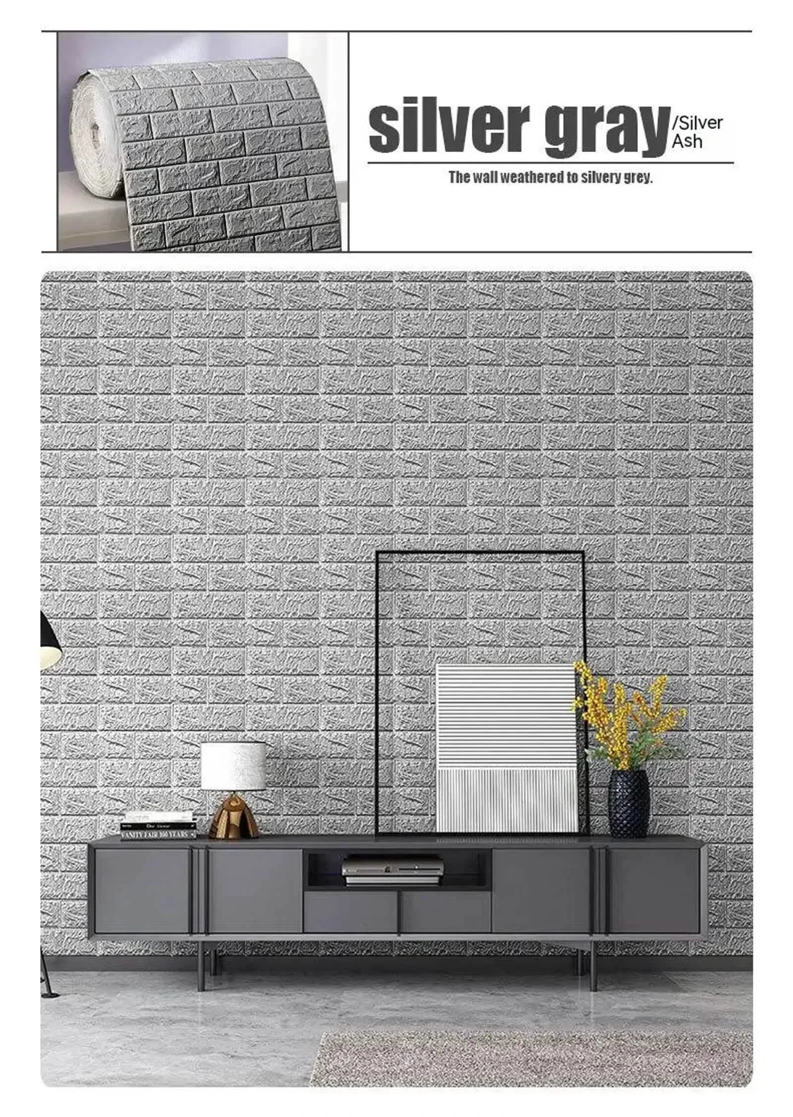 3D Self-Adhesive Antique Foam Brick Wallpaper