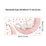 Cute Cat Pink Moon Wall Stickers for Kids' Rooms