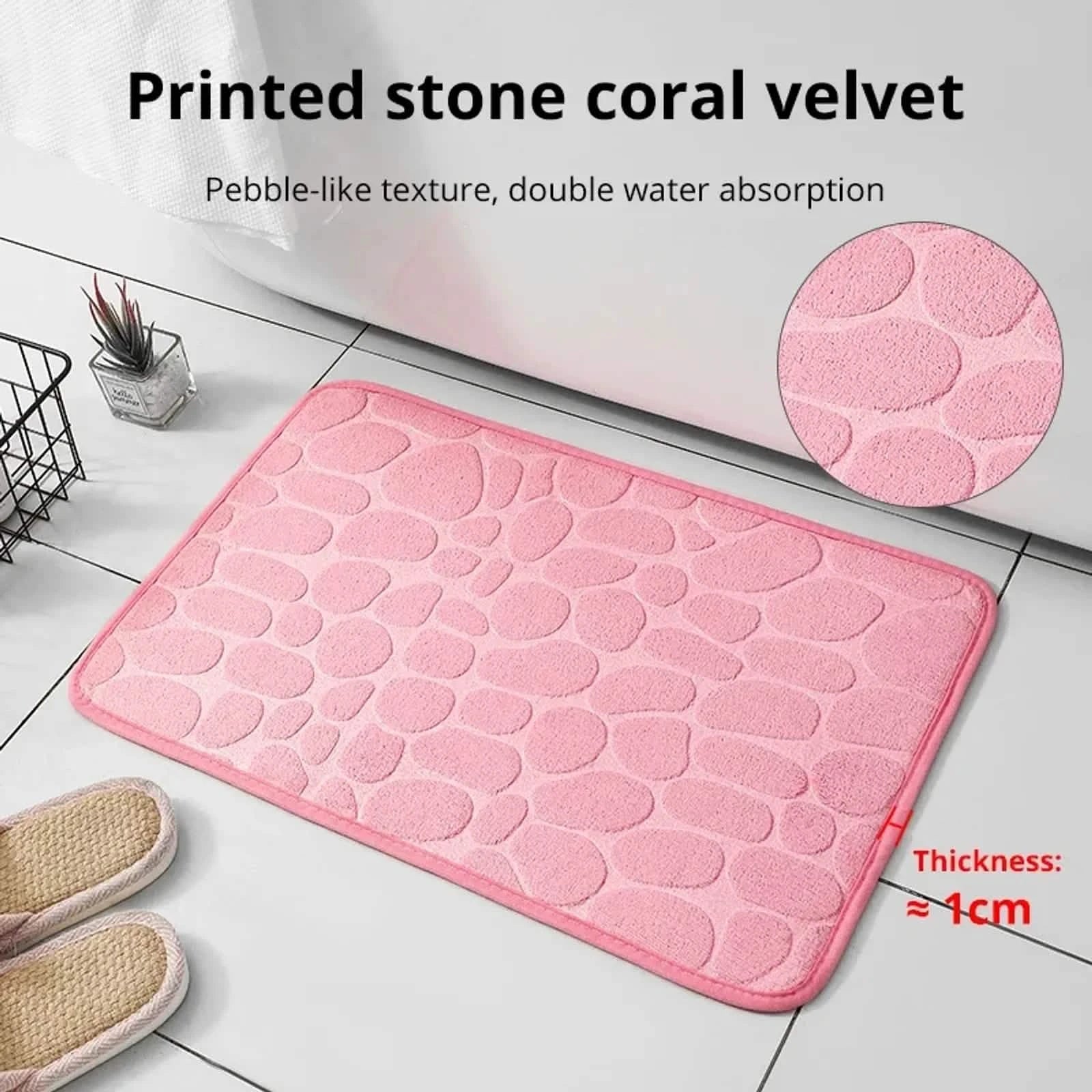 Memory Foam Velvet Non-Slip Bathroom Carpet Mat