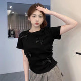 Elegant Ballet Bowknot T-Shirt for Women
