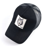 Unisex Black Baseball Cap with Animal Embroidery Patch