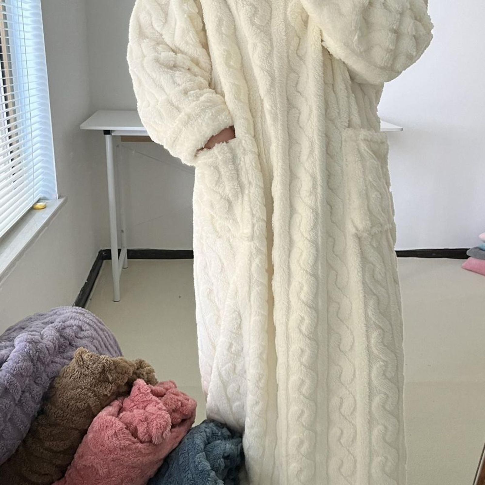 Soft Coral Velvet Jacquard Pajama Set for Women