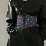 Gothic Plus Size Stretch Lace Cummerbund and Corset Belt