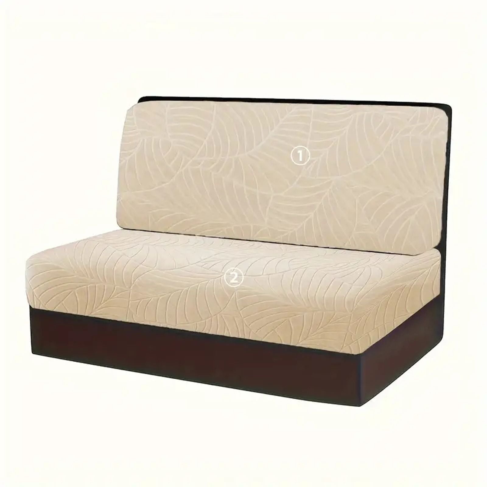 2 Pcs Leaves Jacquard RV Dinette Cushion Covers