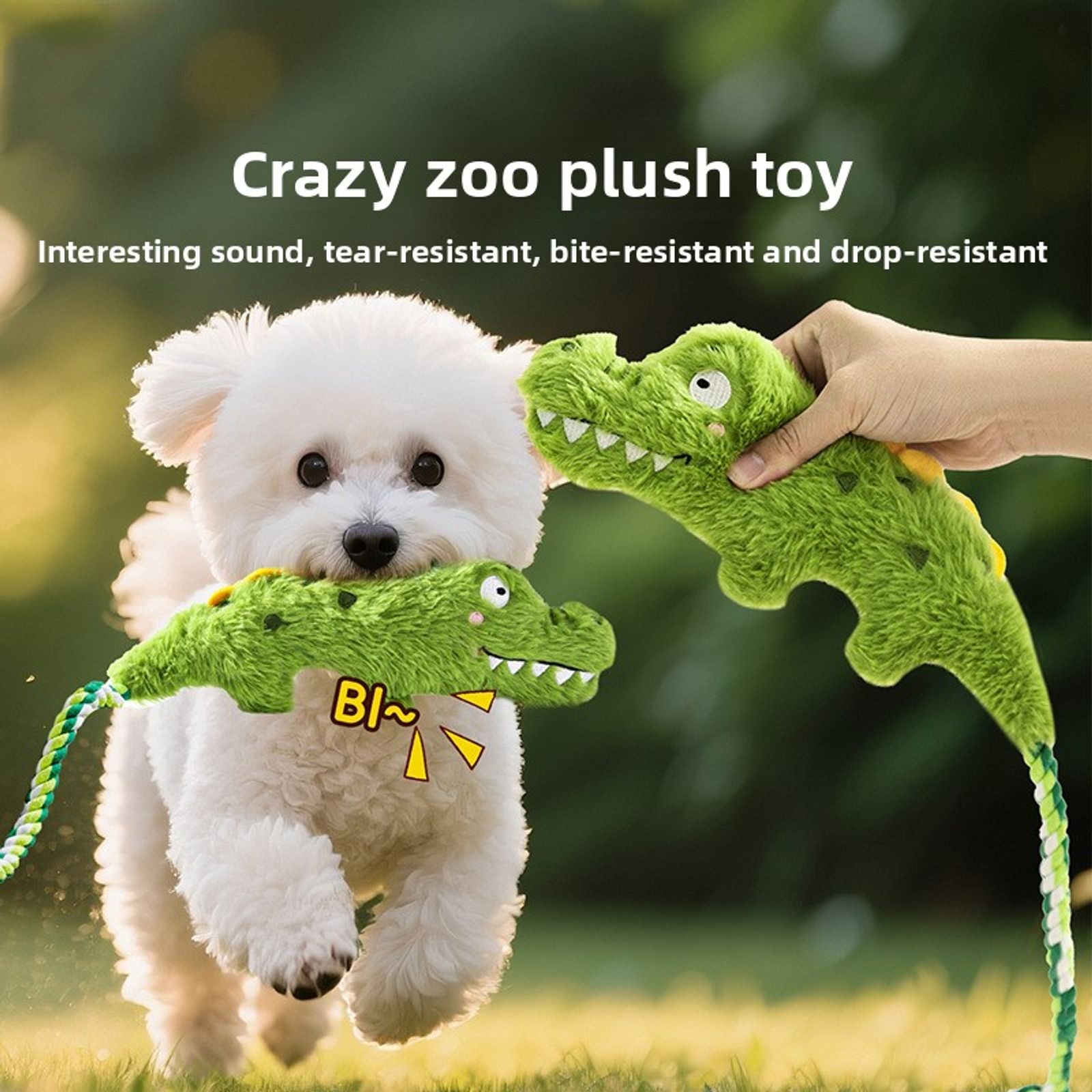 Plush Squeaky Dog Toys - Crocodile, Elephant & Giraffe