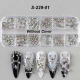 Y2K Punk Metal Nail Charms - 12 Grids Alloy Rivets