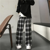 Oversized Black Plaid Women’s Sweatpants