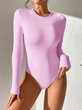 Women’s Long Sleeve Round Neck Blouse Bodysuit