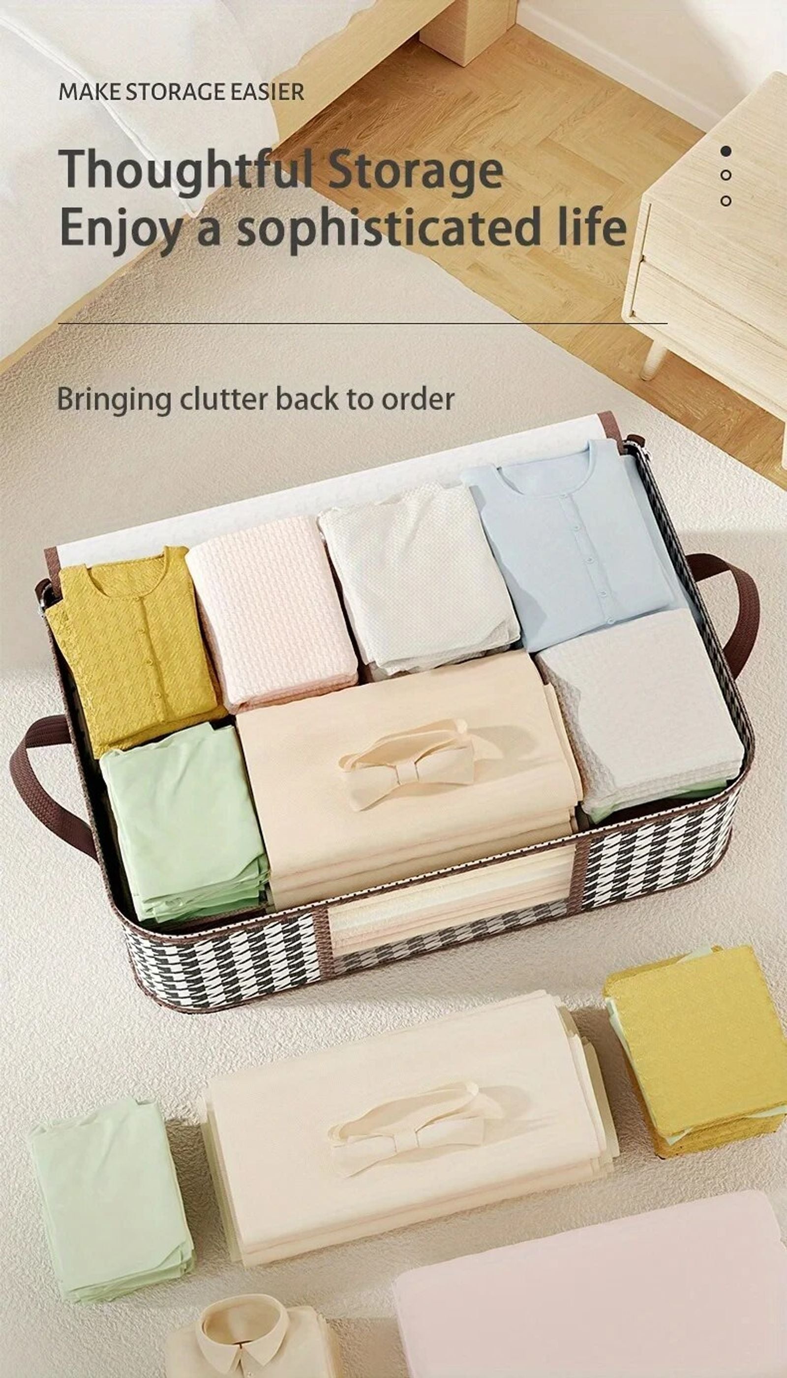 Large Clear Foldable Storage Box with Handles and Zipper