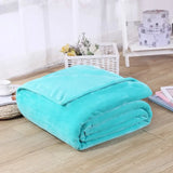 Soft Coral Fleece Flannel Blanket in Blue and Pink