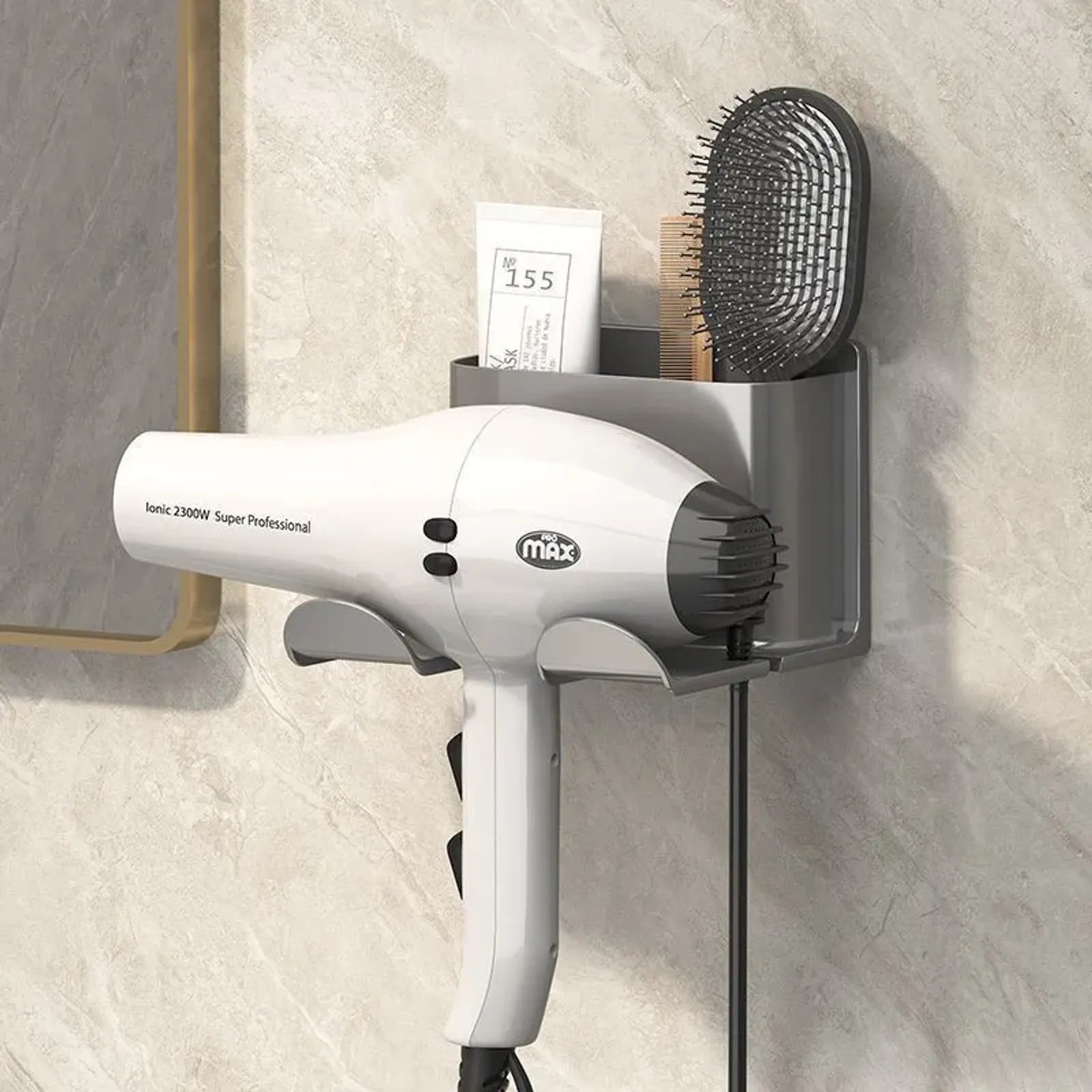 Wall Mounted Hair Dryer and Straightener Holder