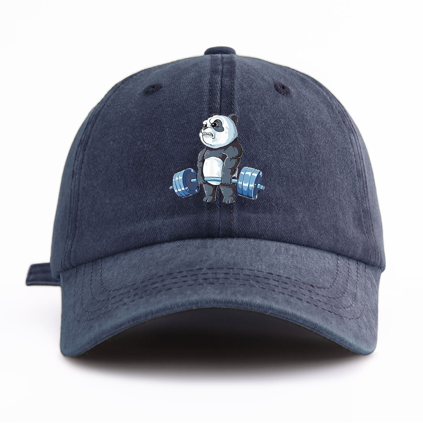 Panda Print Washed Baseball Cap for Adults