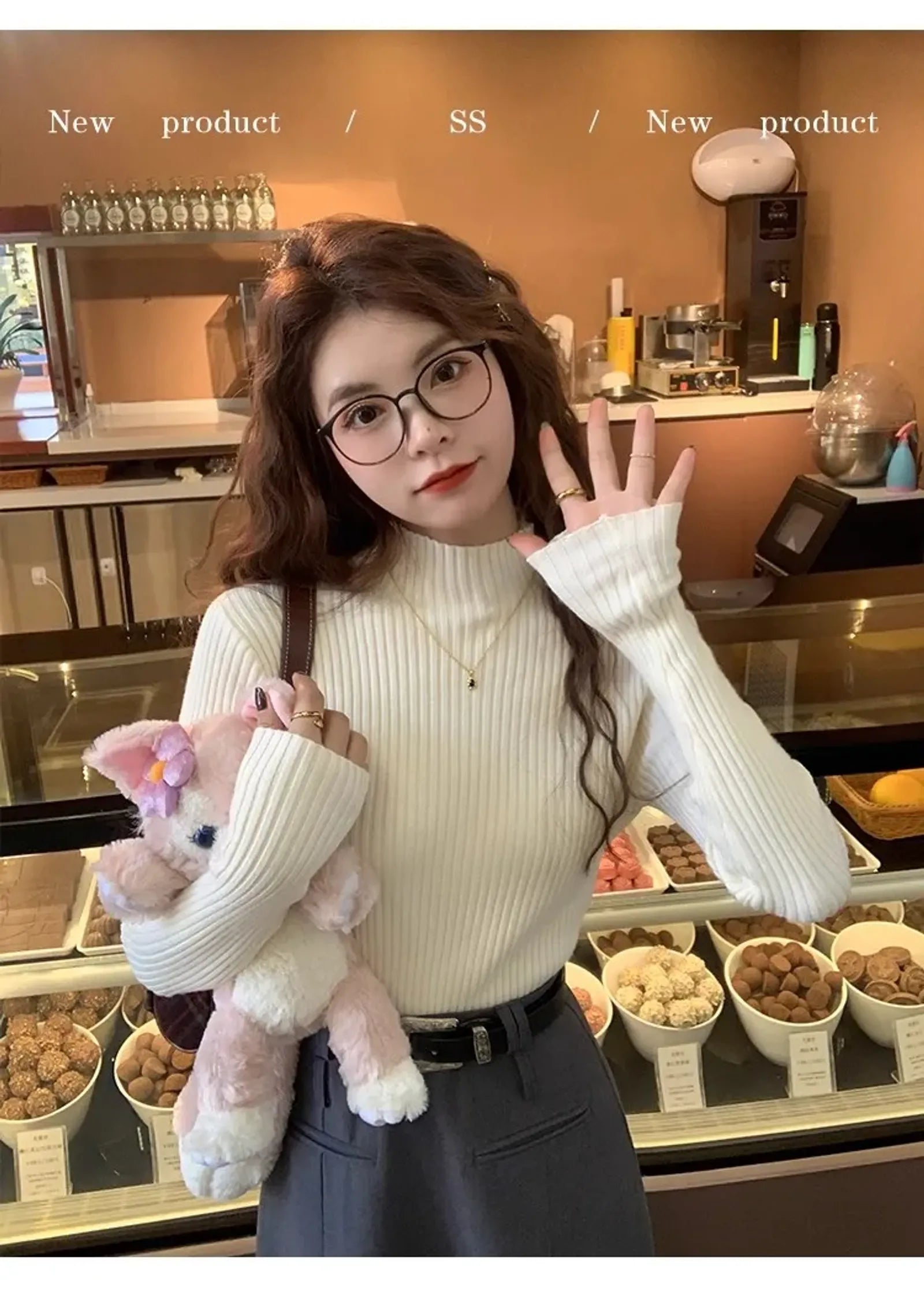 Solid Color Slim Turtleneck Sweater for Women