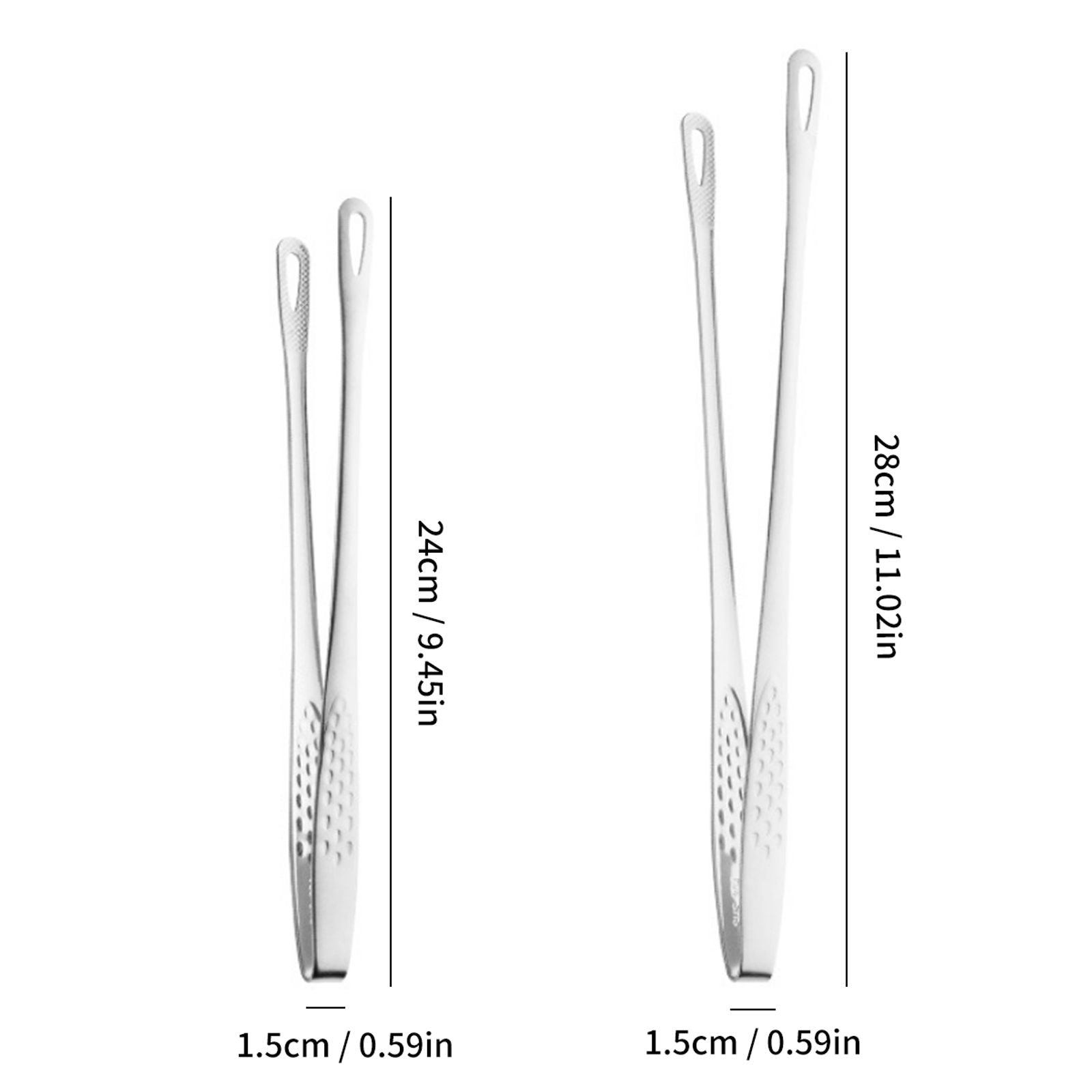 304 Stainless Steel Long Handle Non-Slip Barbecue Tongs
