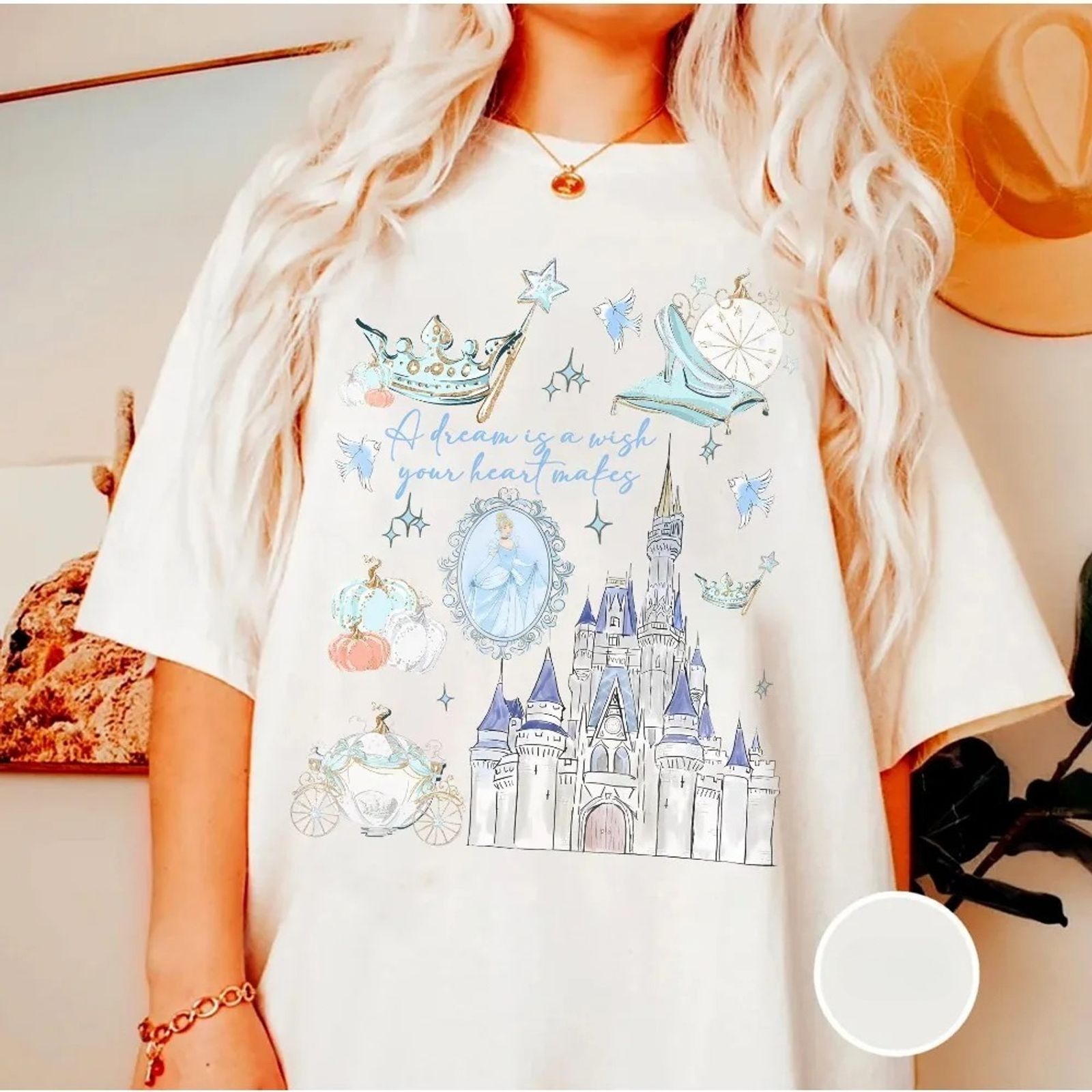 Cinderella Watercolor Graphic T-Shirt for Men & Women