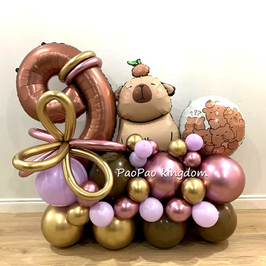 Cartoon Capybara Foil Balloon for Kids' Parties