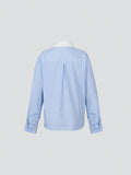 Women's Striped Lace Pocket Shirt for Casual Looks