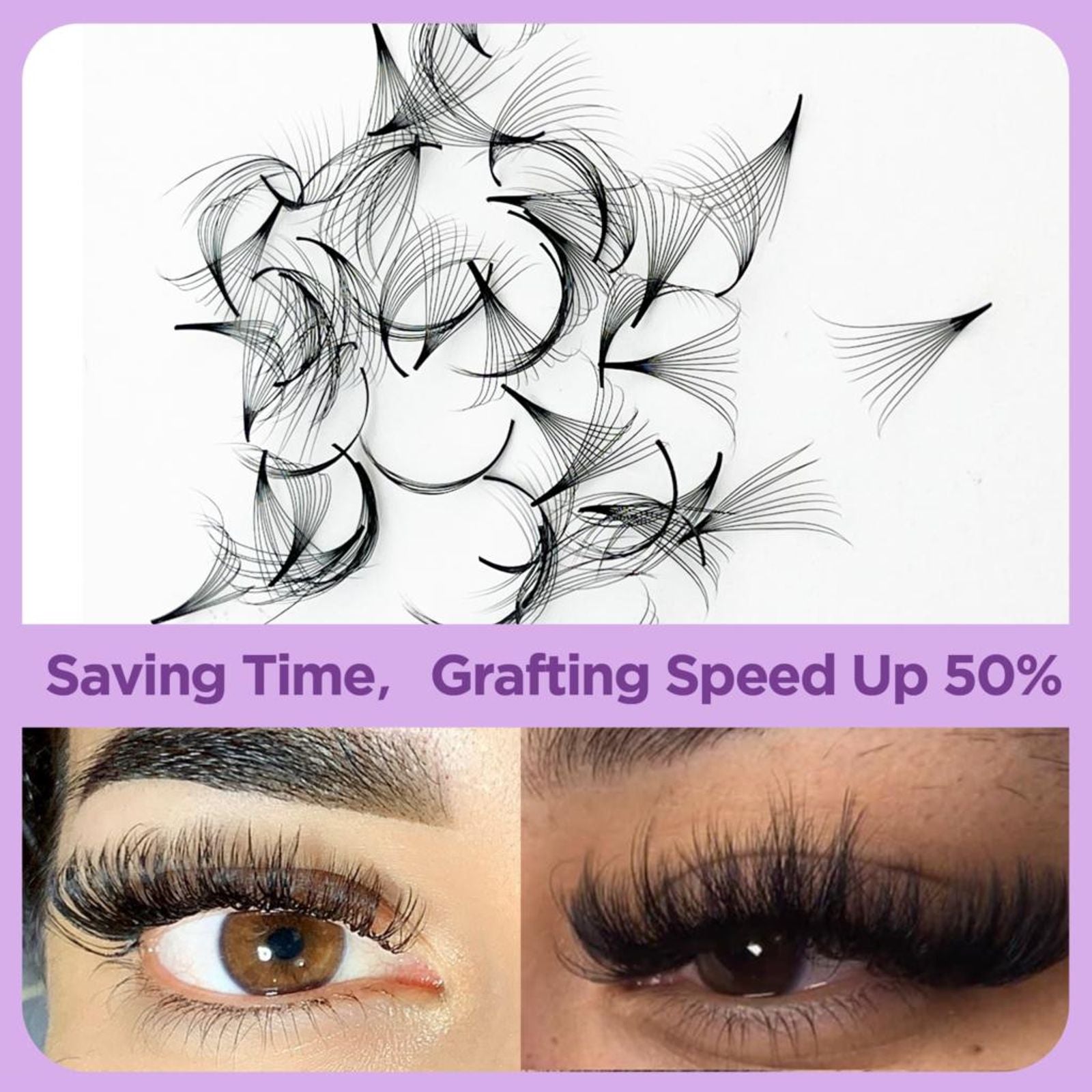 Professional Silk Premade Volume Fans with Pointy Base