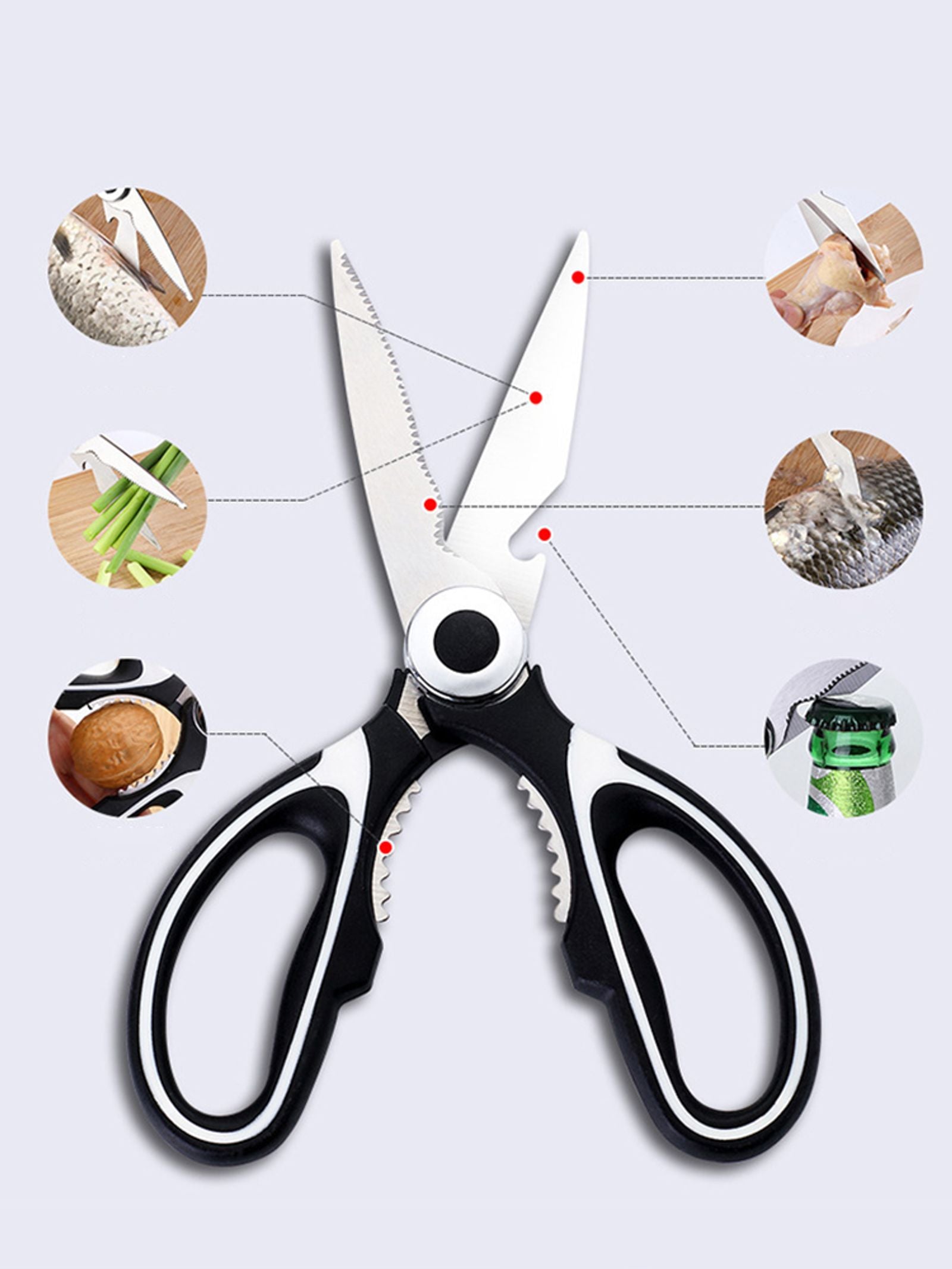 Multifunctional Kitchen Scissors for Fish, Vegetables, and More