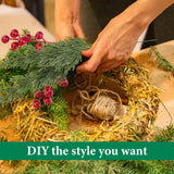 30pcs Artificial Pine Branches with Red Berry Stems