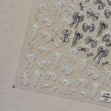5D Japanese Bowtie Nail Stickers - Lace Bow & Ribbon Design