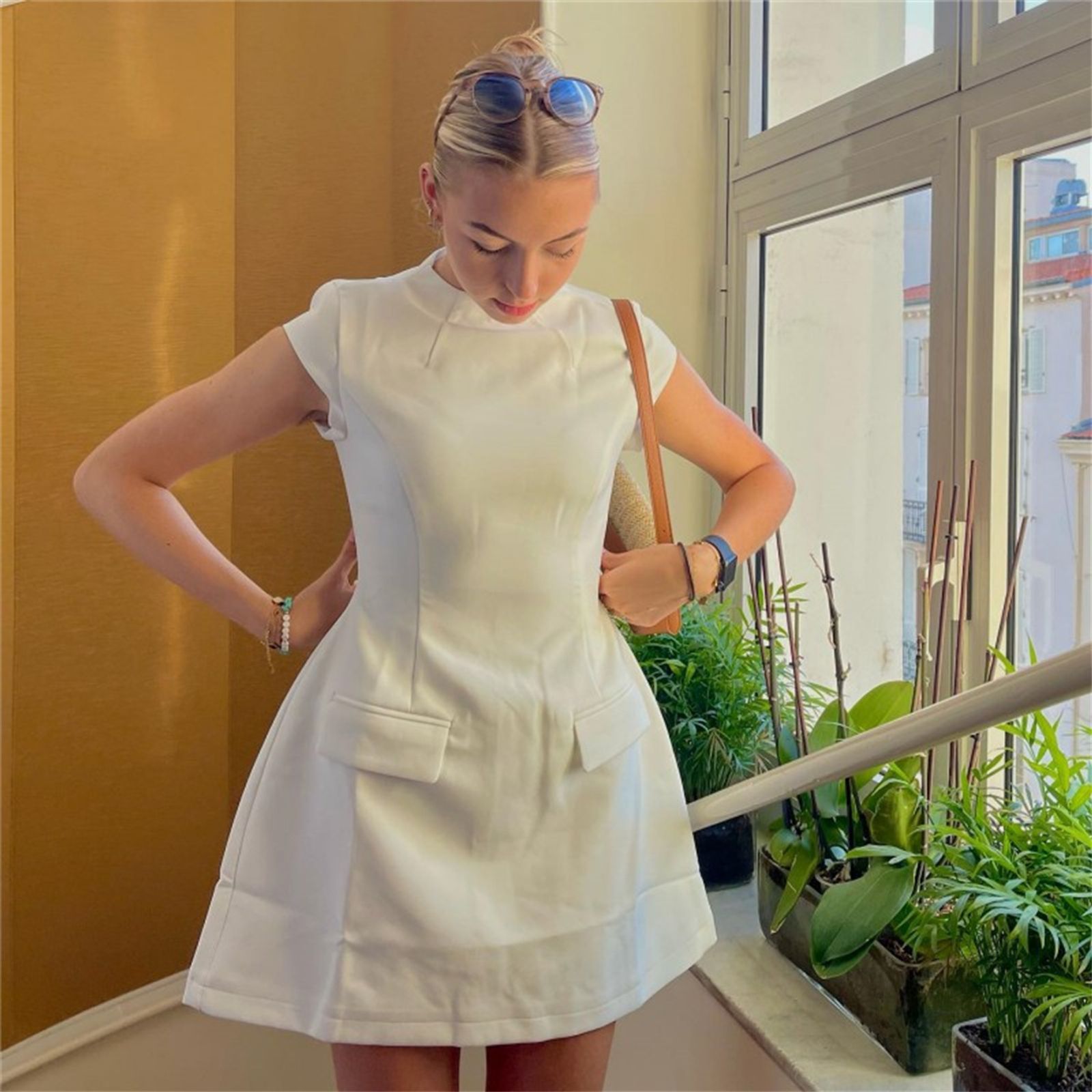 Womens Sexy Slim Fit Mini Dress - Black A-Line Spring Style