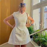 Womens Sexy Slim Fit Mini Dress - Black A-Line Spring Style