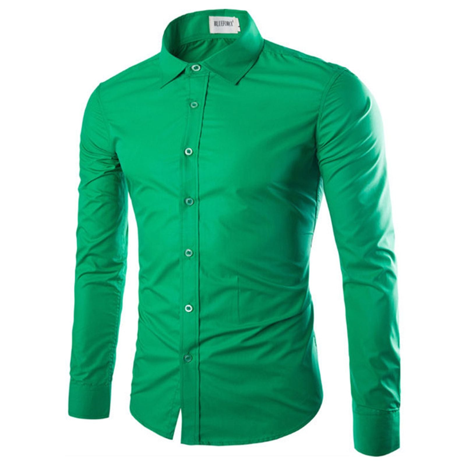14 Colors Solid Color Men's Fashionable Long Sleeve Shirt