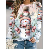 Christmas Snowman 3D Print Sweatshirt for Women