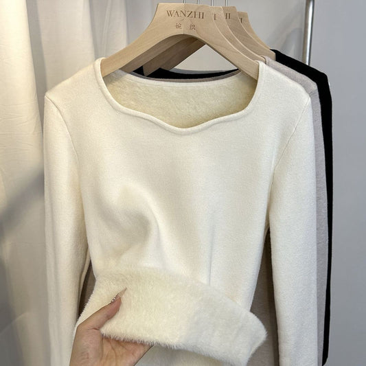 Women's Autumn Winter Fleece Sweater - Long Sleeve Casual Top
