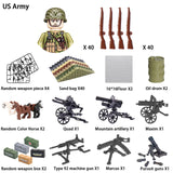WWII Infantry Soldier Mini Gun Model Building Blocks