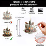 2D Acrylic Christmas Tree Pendant Ornament for Car Mirror