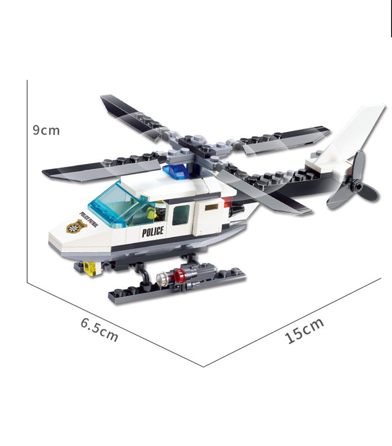 City Police Helicopter Building Blocks Educational Toy