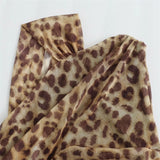 Leopard Print Mesh Sleeveless Bodysuit for Women