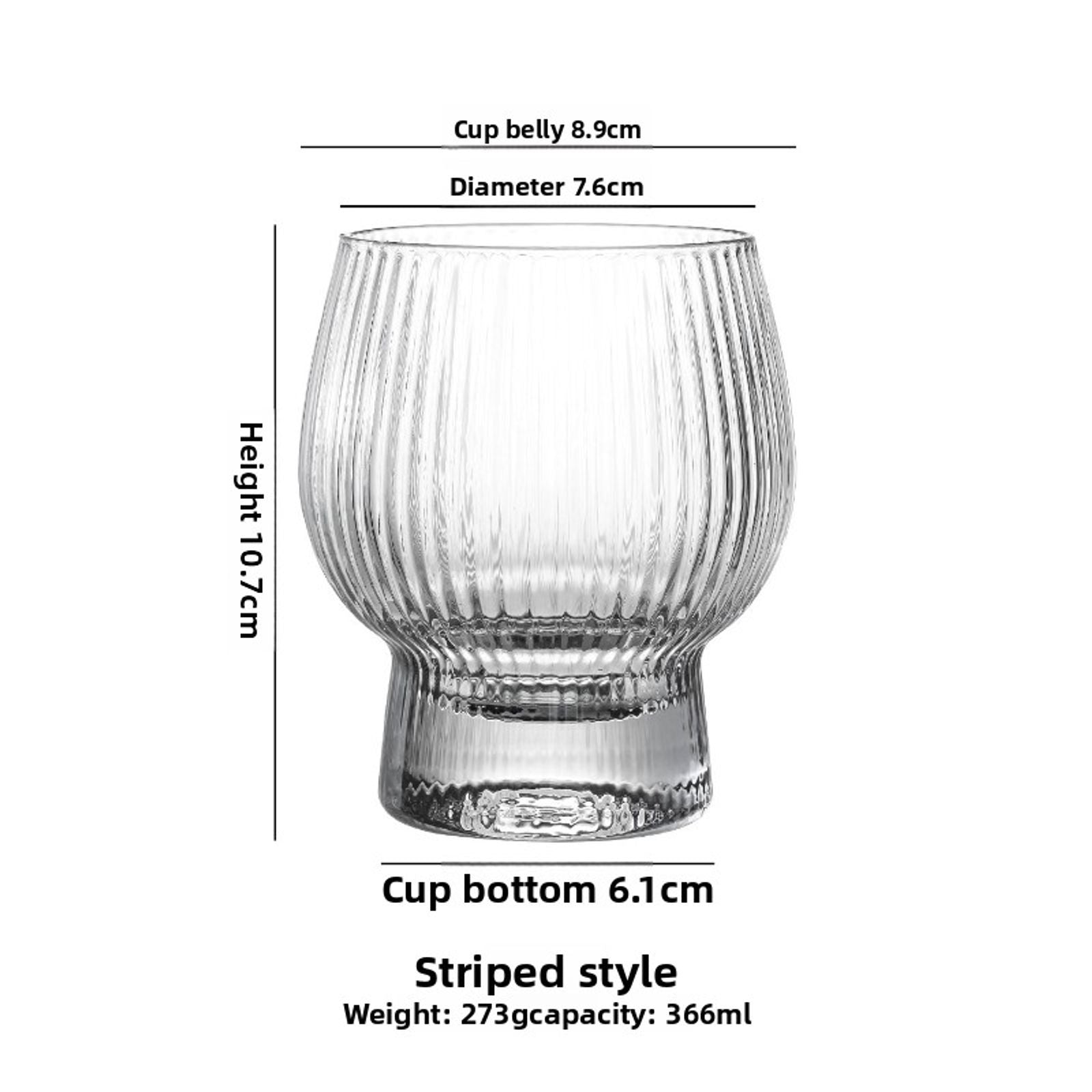 Drum Shaped Glass Tumbler with Thick Base
