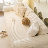 Thicken Warm Geometric Jacquard Fleece Sofa Cover